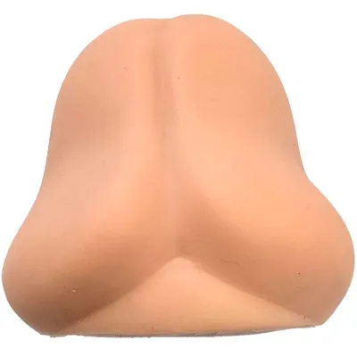 A realistic-looking artificial nose made of skin-colored material.