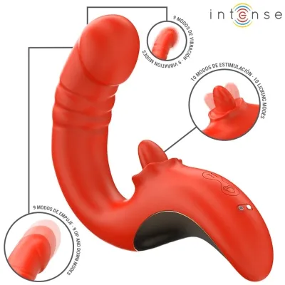 Paulina Vibrator Und Stimulator In U-Form Rot – Intense