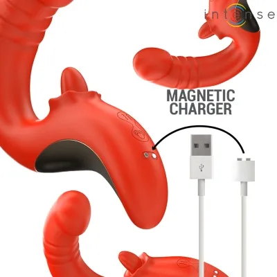 Paulina Vibrator Und Stimulator In U-Form Rot – Intense
