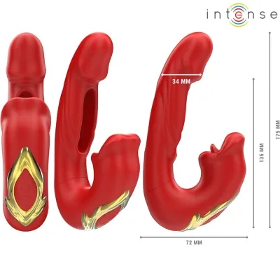 Nathy Double Vibrator with Stimulating Mouth Red – Intense