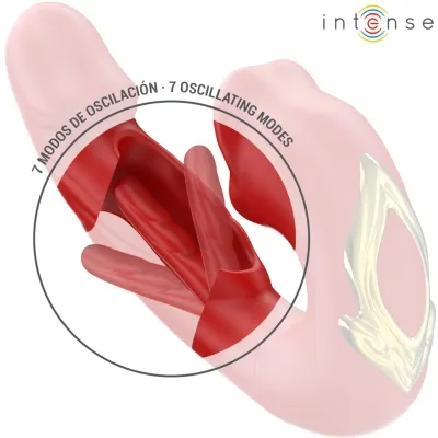 Nathy Double Vibrator with Stimulating Mouth Red – Intense