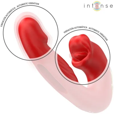 Nathy Double Vibrator with Stimulating Mouth Red – Intense