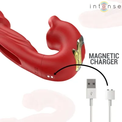 Nathy Double Vibrator with Stimulating Mouth Red – Intense