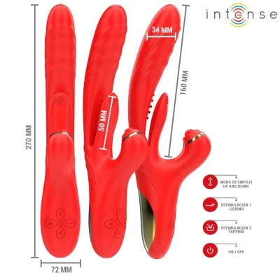 Rosalia Multifunctional Vibrator 3 in 1 Red | Intense