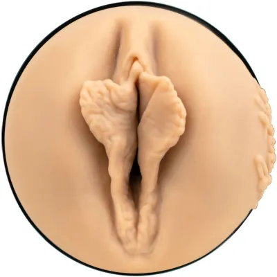 A skin-colored, oval object with a textured surface in the middle.