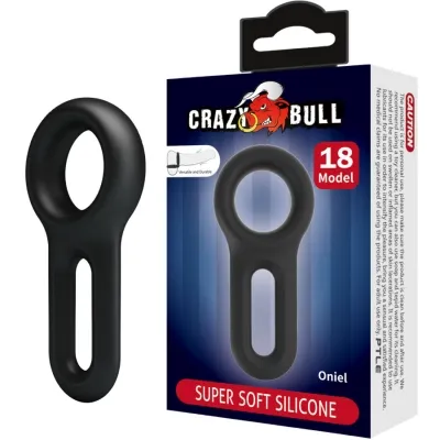 Black silicone ring with packaging, brand "Crazy Bull", model 18, super soft material.