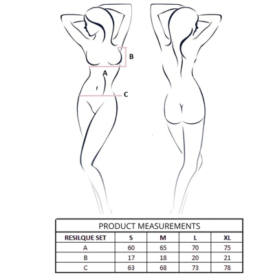 Passion - Resilque Bh + String Set Schwarz L/Xl