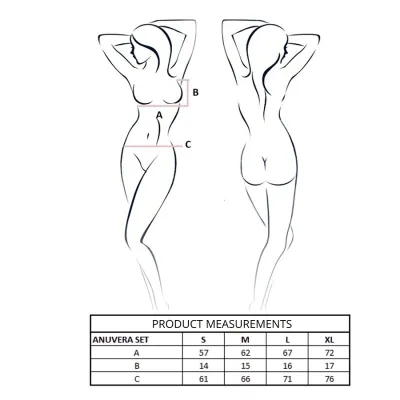 Anuvera Bra + String Set Black L/Xl – passion
