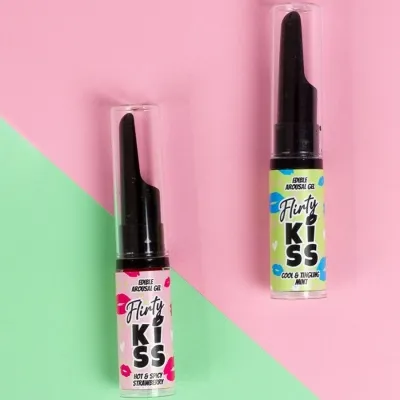 Flirty Kiss Gels Mit Oralen Erdbeere & Minze 2 X 8gr – Secretplay