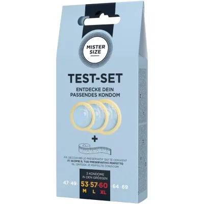 Test Set - 3 Kondome - Verschiedene Größen + Massband – Mister Size