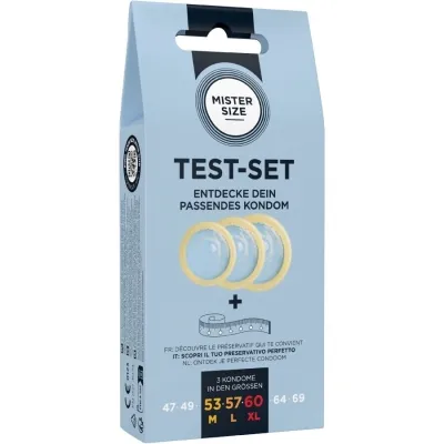Test Set - 3 Kondome - Verschiedene Größen + Massband – Mister Size