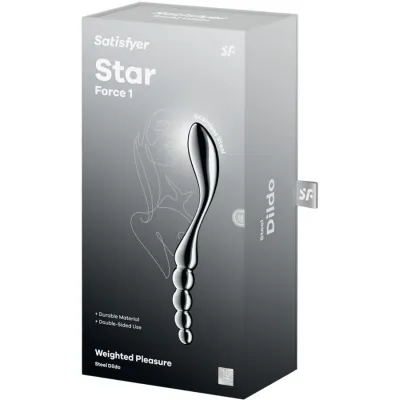 SATISFYER - STAR FORCE 1 DOUBLE DILDO MADE OF STAINLESS STEEL