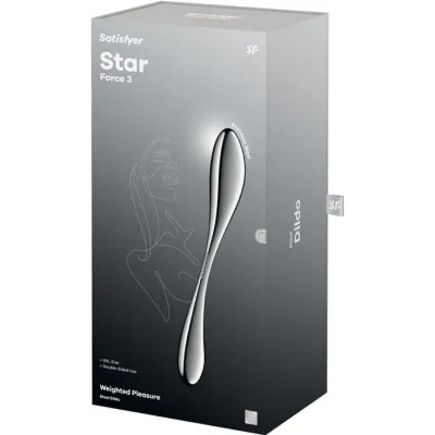 SATISFYER - STAR FORCE 3 STAINLESS STEEL DOUBLE DILDO