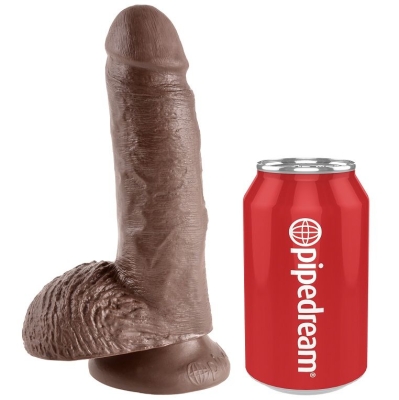 7" Dildo Braun Mit Eiern 17,8cm | King Cock