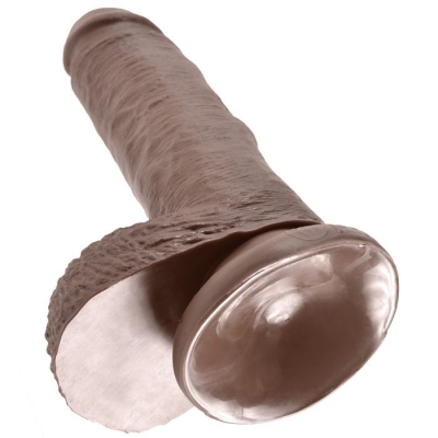 7" Dildo Braun Mit Eiern 17,8cm | King Cock