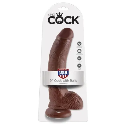 9" Dildo Mit Eiern Braun 22,9cm – King Cock