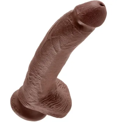 9" Dildo Mit Eiern Braun 22,9cm – King Cock