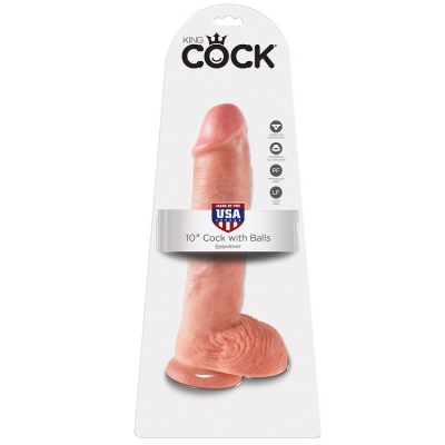 10" Dildo Mit Bällen Flesh 25,4cm | King Cock