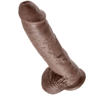 10" Dildo Mit Eiern Braun 25,4cm | King Cock