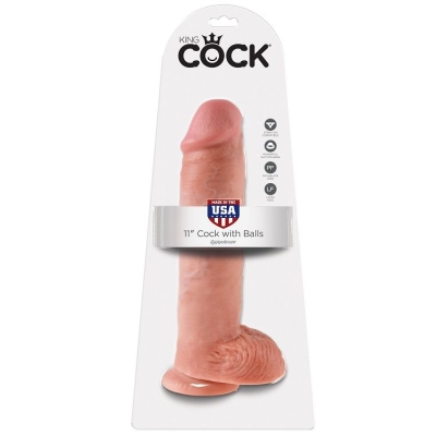 11" Dildo Mit Bällen 28cm Hautfarben | King Cock