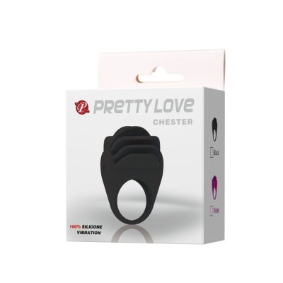 Chester Anillo Vibrator Schwarz | Pretty Love