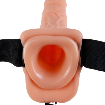 7 hollow Strap On Mit Kugeln 17.8cm Fleisch | Fetish Fantasy