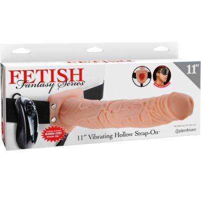11“ Hollow Strap On Vibrieren Mit Bällen 27,9cm Fleisch | Fetish Fantasy