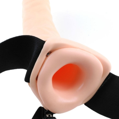 19cm Vibrierender Hollow Strap On Brown | Fetish Fantasy