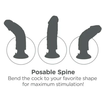 23cm Vibrierender Cock Mit Hoden Schwarz – King Cock