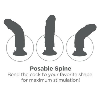 25,5cm Vibrierender Cock Mit Hoden Braun | King Cock