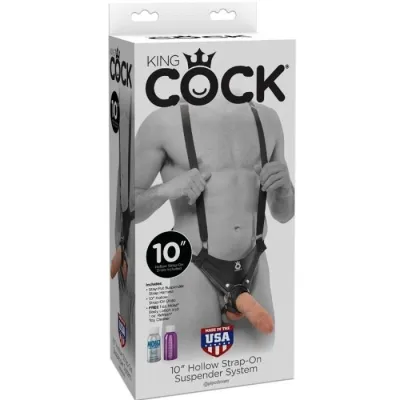 Hollow Strap On Suspender System 25,5cm Fleisch – King Cock