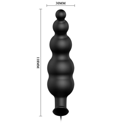 Silikon Analplug Extrastimulierend 12 Vibrationsmodi Schwarz | Pretty Love