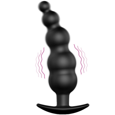 Silikon Analplug Extrastimulierend 12 Vibrationsmodi Schwarz | Pretty Love