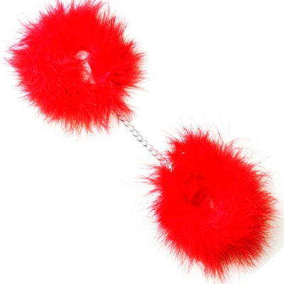 Rote Marabou Handschellen | Secretplay