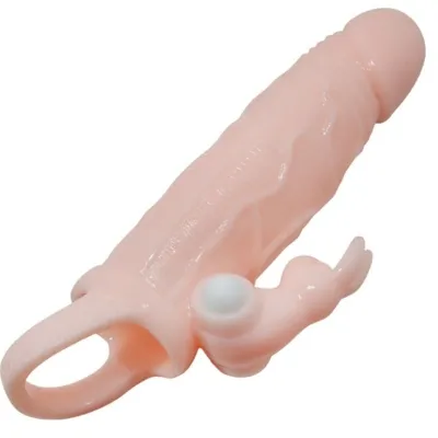 Brave Man Penishülle Mit Rabbit Vibrator 16.5cm Natural