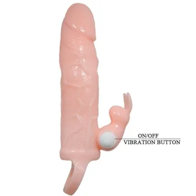 Brave Man Penishülle Mit Rabbit Vibrator 16.5cm Natural