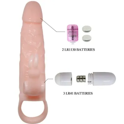 Brave Man Penishülle Mit Rabbit Vibrator 16.5cm Natural