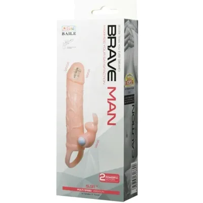 Brave Man Penishülle Mit Rabbit Vibrator 16.5cm Natural