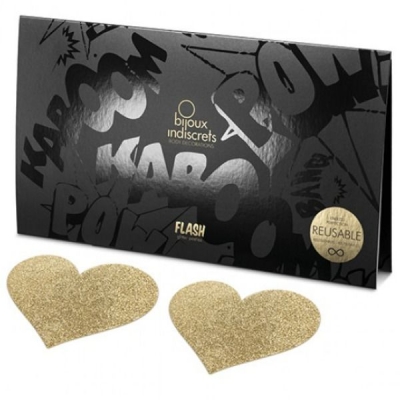 Pezoneras Flash Corazón Oro | Bijoux