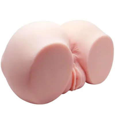 A skin-colored, anatomically shaped silicone model on a white background.