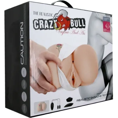 Realistic anus and vagina with tattoo and vibration