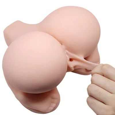 Double tunnel in realistic butt doggy style