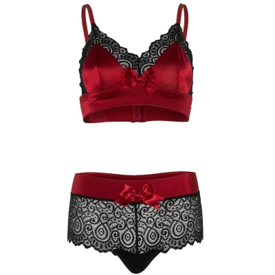 2 tlg. Set Schwarz Und Rot S/M | Leg Avenue
