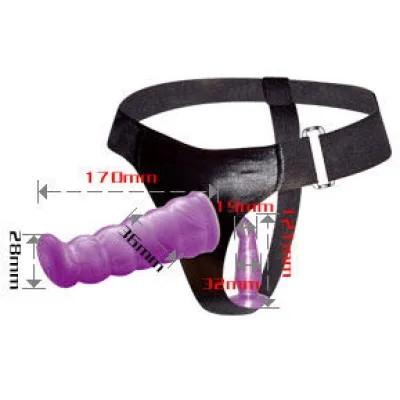 Geschirr Für Frauen Fliederfarbener Strap On 17cm