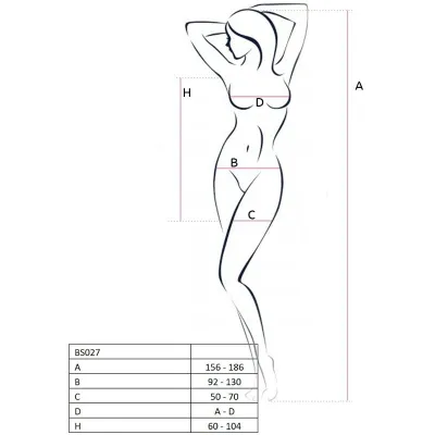 Bs027 Bodystocking Dress Style Schwarz Os – Passion