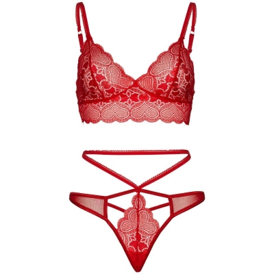 2 tlg. Set Spitzen-Bralette Und String M/L | Leg Avenue