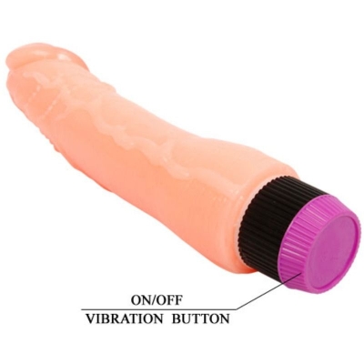 Realistischer Flexibler Vibrator Natur 24cm