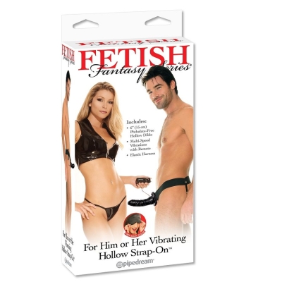 Vibrating Hollow Strap On Für Sie Oder Ihn Schwarz | Fetish Fantasy