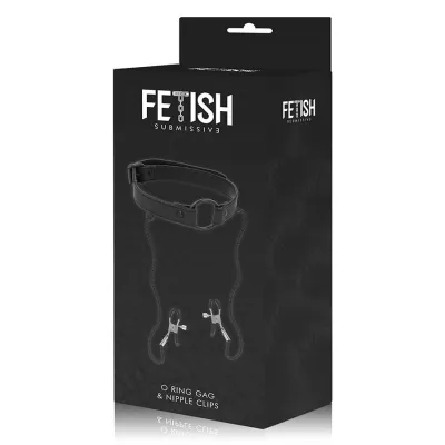 Gag Ring with Nipple Clamps – Fetish Submissive