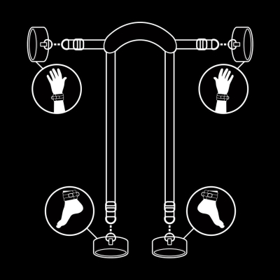 Positioniergeschirr Mit 4 Noprengefüttert Handschellen | Fetish Submissive